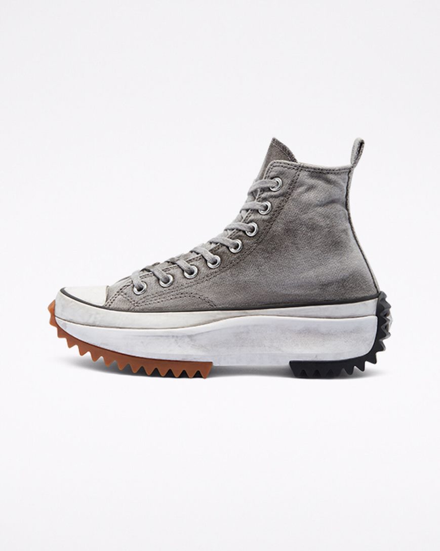 Men's Converse Run Star Hike Smoked Canvas High Top Platform Shoes White | AU 6548EL